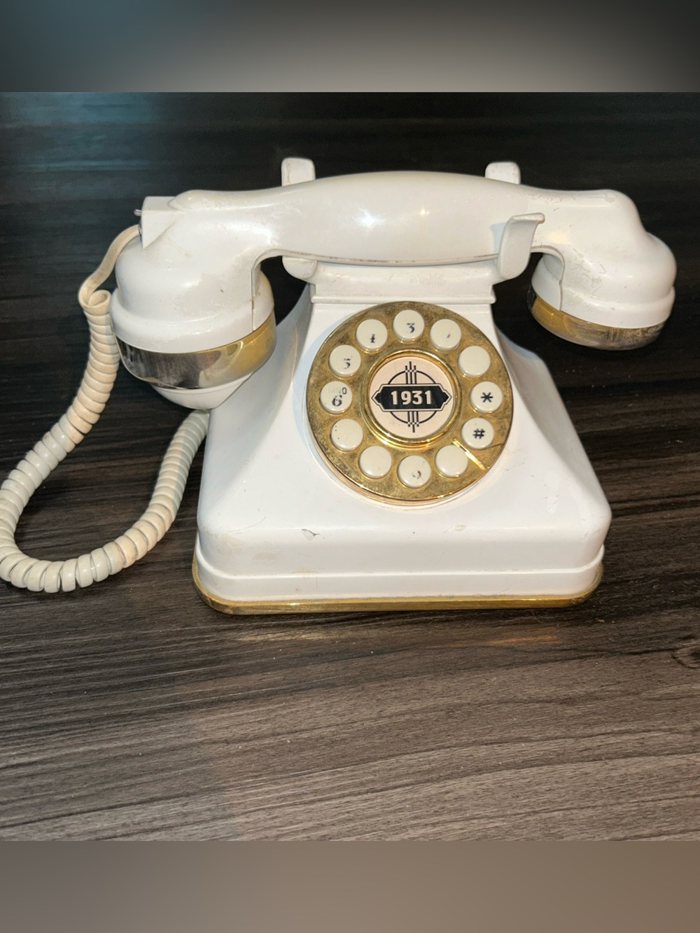 '94 Thomas Collector’s Edition 1931 Rotary Phone White Gold Tone Art Deco